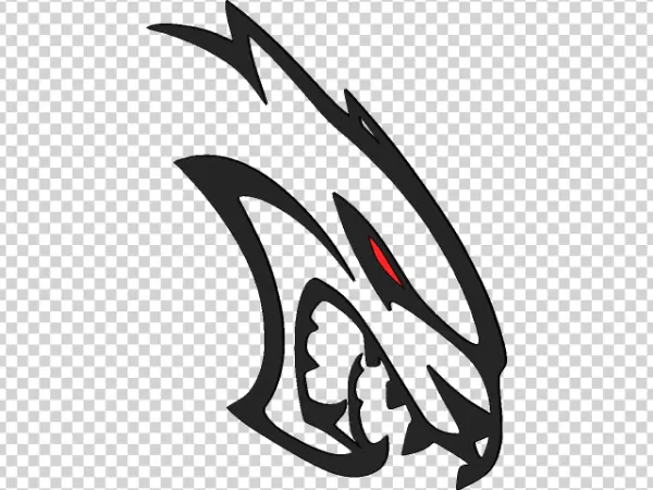 Black Hellcat Logo with Red Eye PNG Transparent