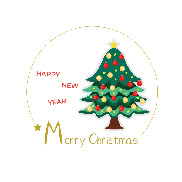Christmas Tree Happy New Year Merry Christmas PNG