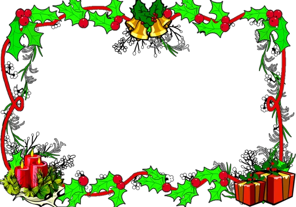 Christmas Holly Border Frame PNG Transparent
