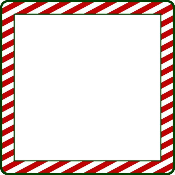 Christmas Candy Cane Striped Frame PNG Transparent