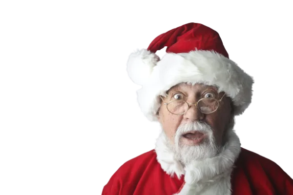 Surprised Santa Claus PNG Transparent Background