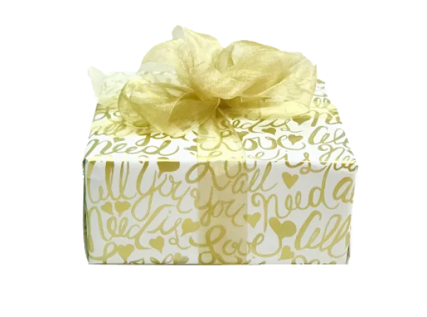 All You Need Is Love Gold Gift Box PNG