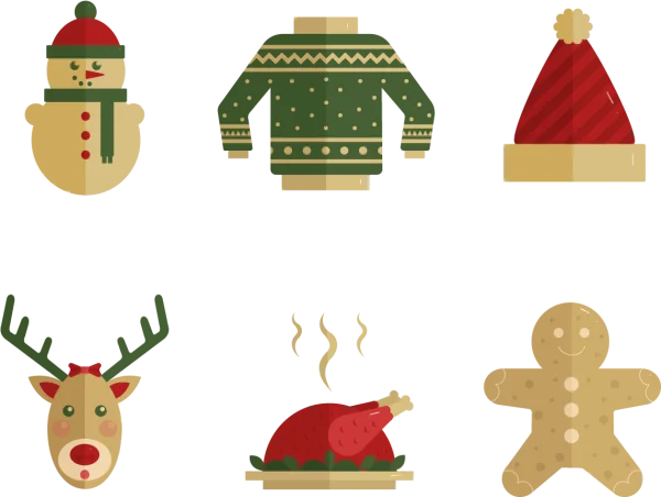 Christmas Holiday Elements Pack PNG Transparent