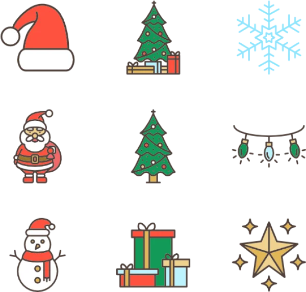 Christmas Holiday Icons PNG Pack Transparent