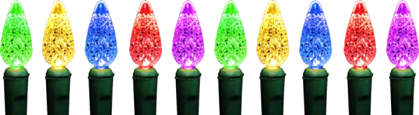 Colorful LED Christmas Lights String PNG Transparent Background