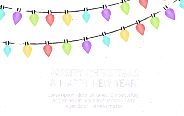 Merry Christmas and Happy New Year String Lights PNG