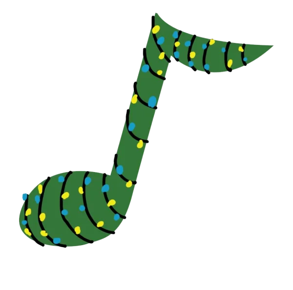 Christmas Musical Note with Lights PNG