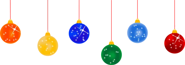 Colorful Christmas Ornaments PNG Transparent Background