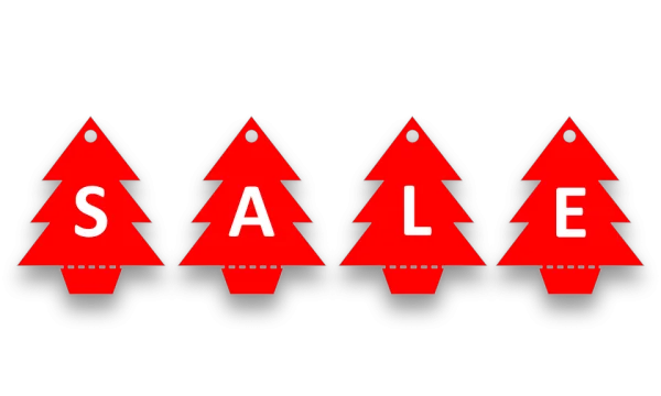Red Christmas Tree SALE Tags PNG