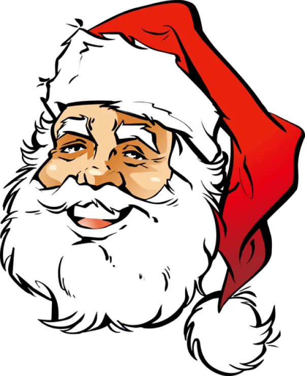 Smiling Santa Claus Face PNG Transparent Background