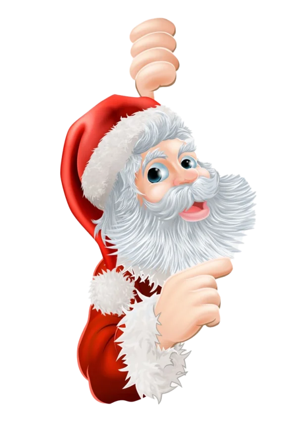 Cartoon Santa Claus Pointing PNG Transparent Background