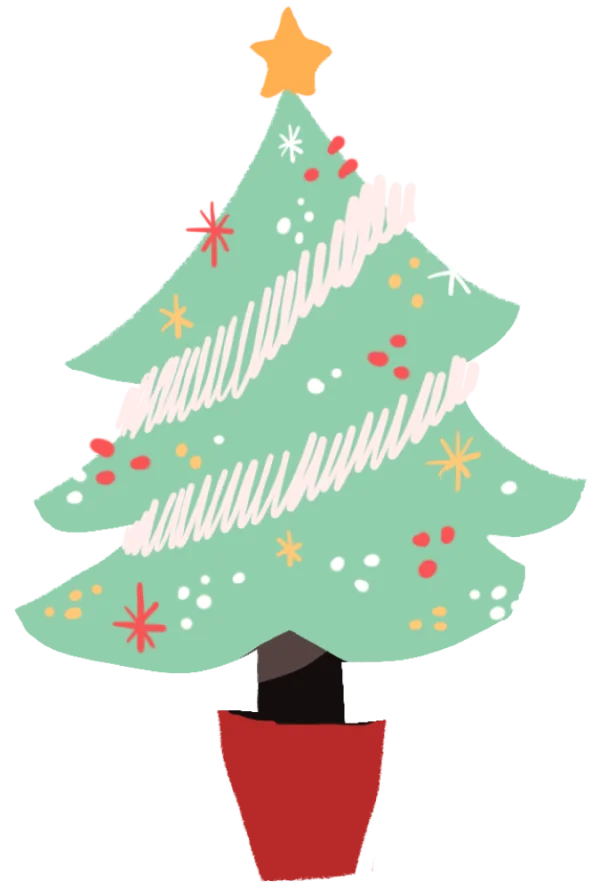 Cute Decorated Christmas Tree Transparent PNG