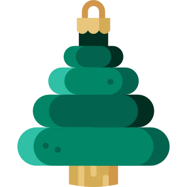 Stylized Christmas Tree Ornament PNG