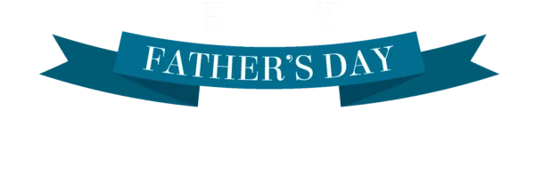 Father's Day Blue Ribbon Banner PNG Transparent
