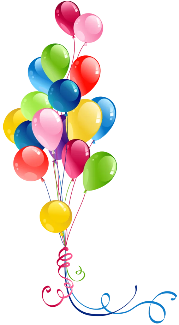 Vibrant Party Balloon Bunch PNG Transparent Background