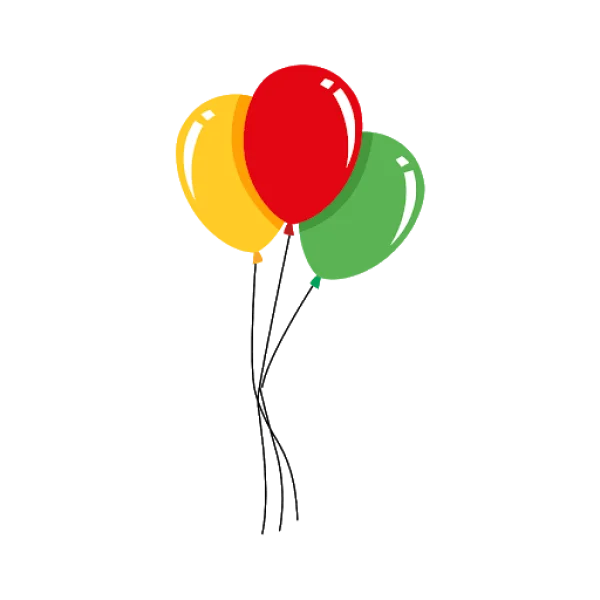 Three Colorful Balloons PNG Transparent Background