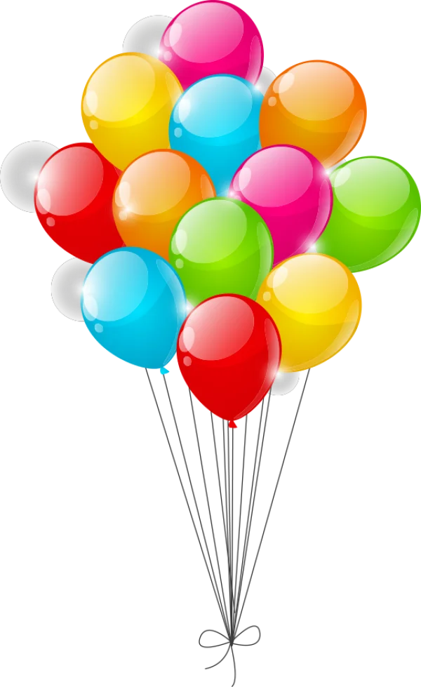 Colorful Glossy Balloons Bunch PNG