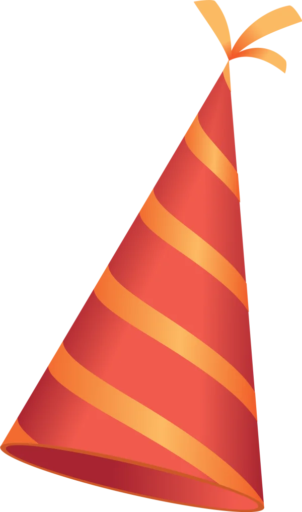 Red Striped Party Hat PNG Transparent Background
