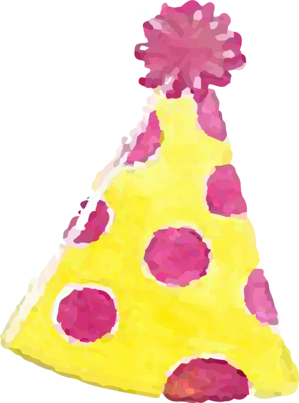 Yellow and Pink Polka Dot Party Hat PNG