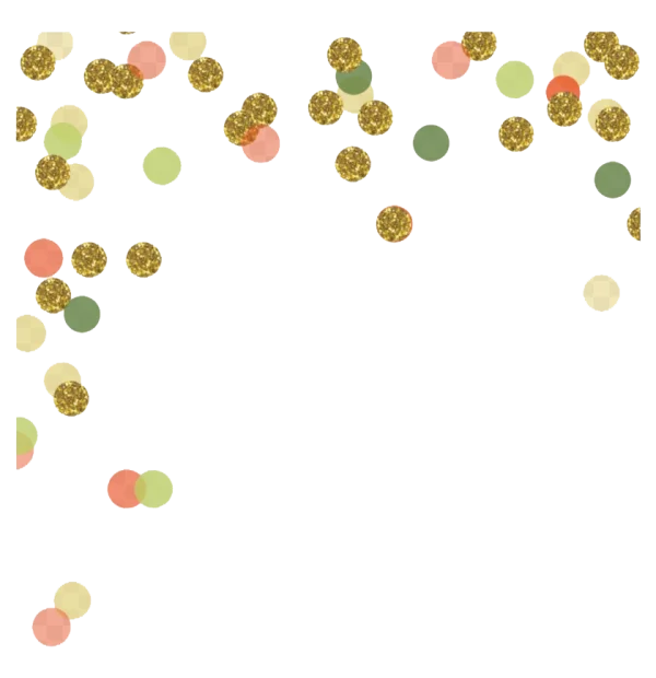 Confetti Rain Gold Glitter and Pastel PNG