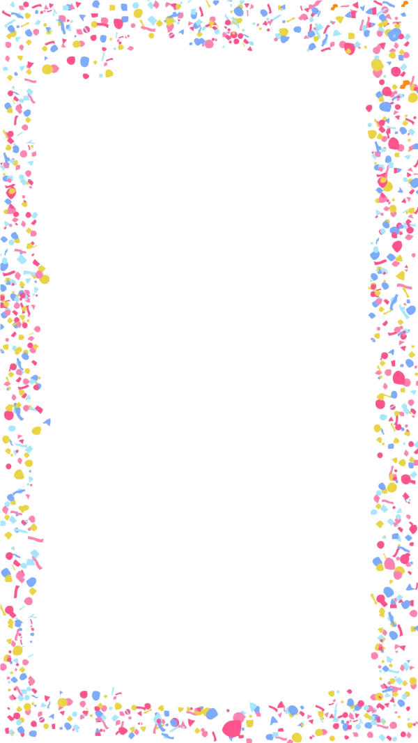 Colorful Confetti Border PNG Transparent Background