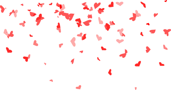Falling Red and Pink Hearts PNG Transparent Background