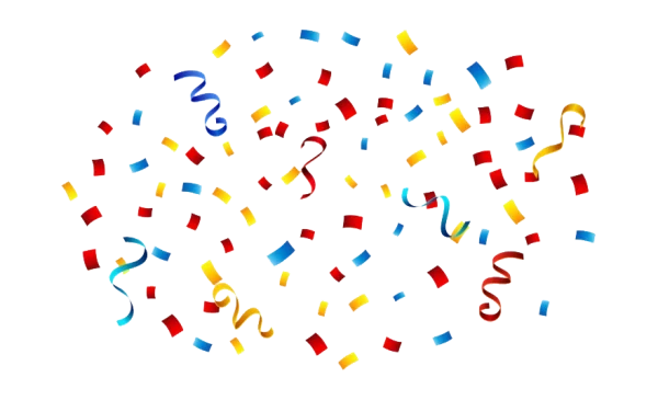 Colorful Confetti and Streamers PNG Transparent Background