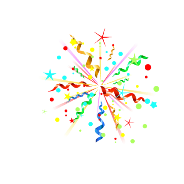 Vibrant Party Explosion with Confetti PNG