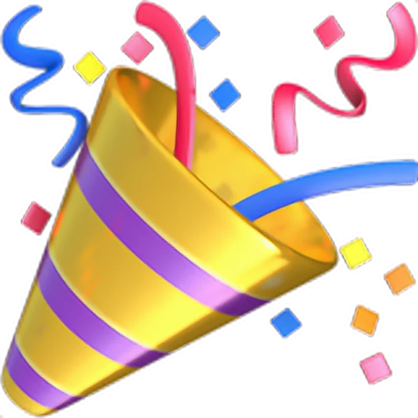 Confetti Party Popper Transparent Background PNG