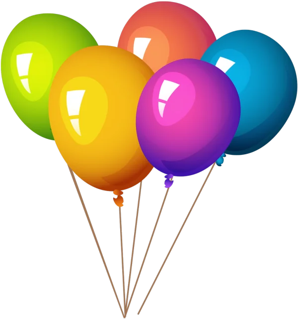 Colorful Celebration Balloons PNG Transparent