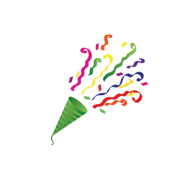 Party Popper with Confetti PNG Transparent Background