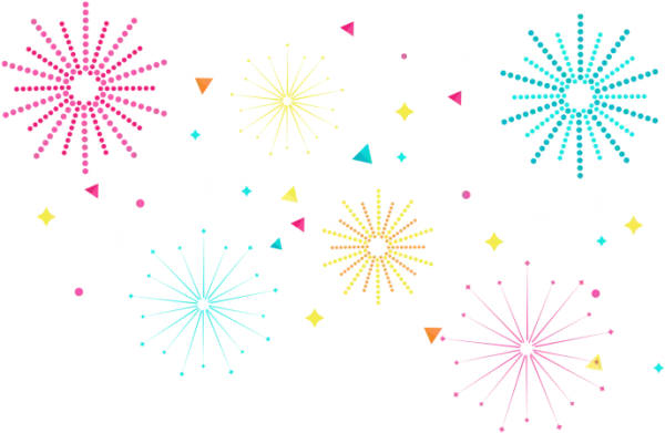 Colorful Abstract Fireworks and Confetti PNG
