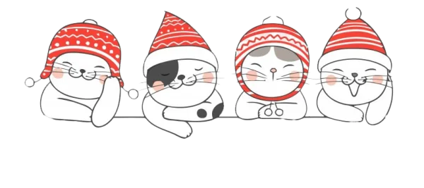 Cute Winter Animals in Hats PNG Transparent Background