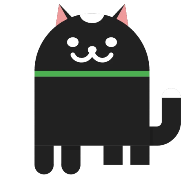 Android Neko Black Cat Icon PNG