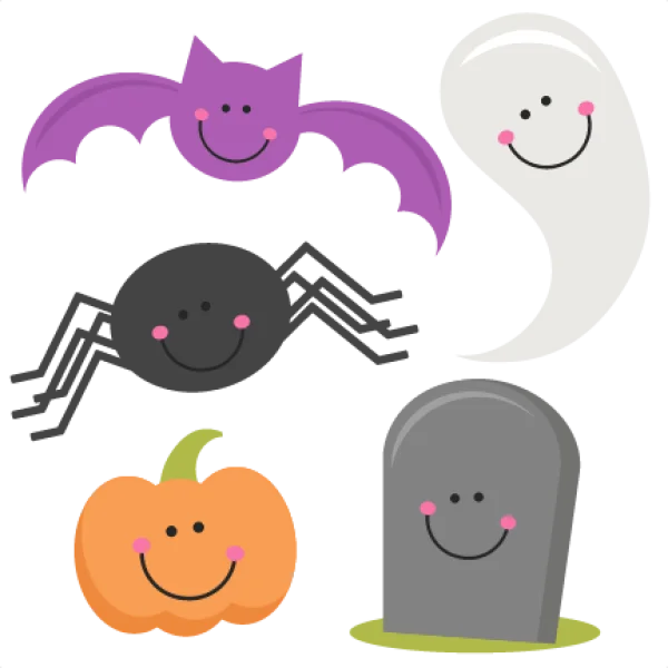 Cute Halloween Characters PNG Transparent Background