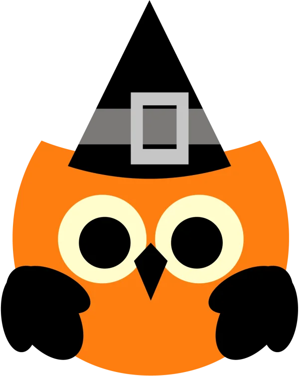 Cute Orange Owl with Pilgrim Hat PNG