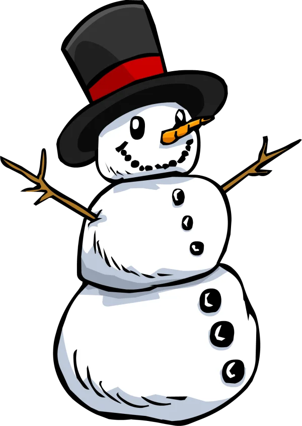 Happy Cartoon Snowman PNG Transparent