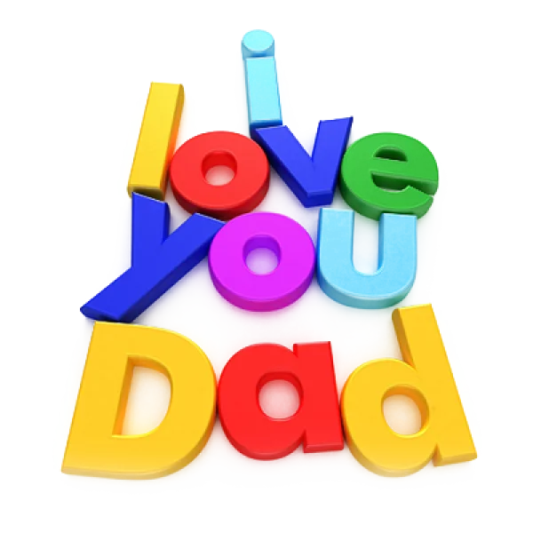 Colorful 3D I Love You Dad PNG Transparent