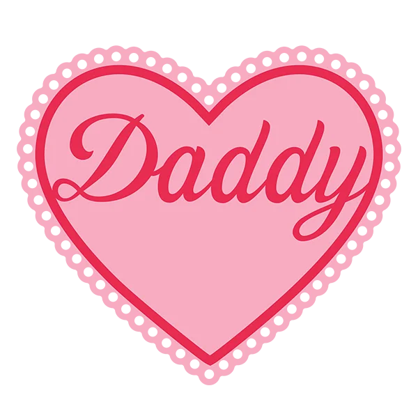 Daddy Pink Heart Sticker PNG Transparent Background