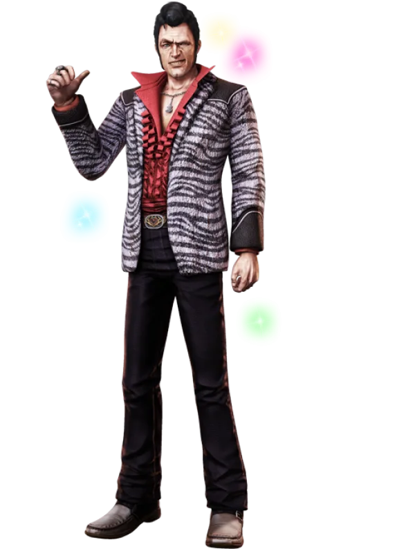 Slick-Haired Man in Zebra Jacket PNG