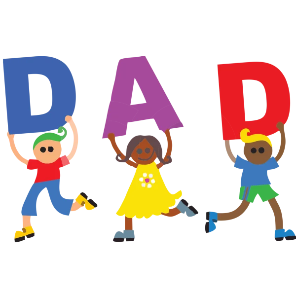 Children Holding DAD Letters PNG Transparent