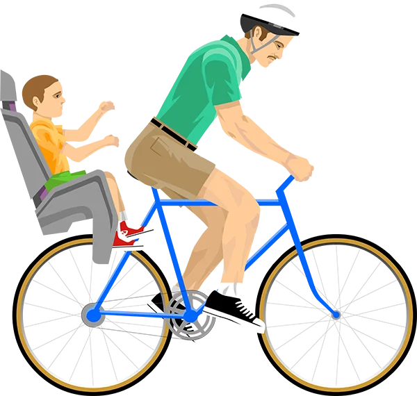 Father and Child Cycling Transparent PNG