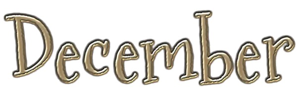 December Golden Embossed Text PNG