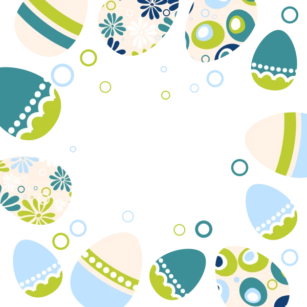 Colorful Easter Eggs Frame PNG Transparent Background