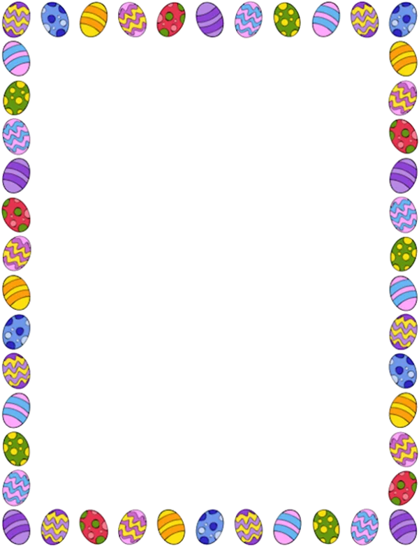 Colorful Easter Eggs Border PNG Transparent Background