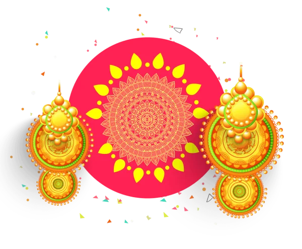 Vibrant Indian Festival Ornament PNG Transparent