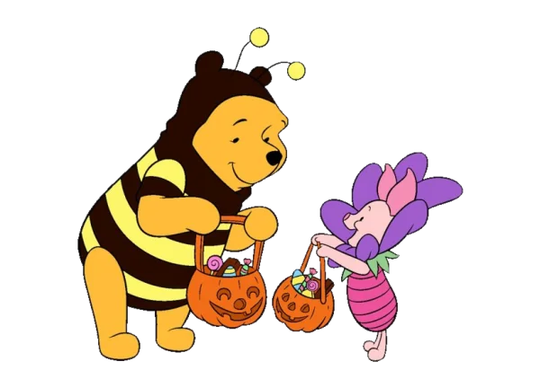 Winnie the Pooh and Piglet Halloween Trick-or-Treating PNG