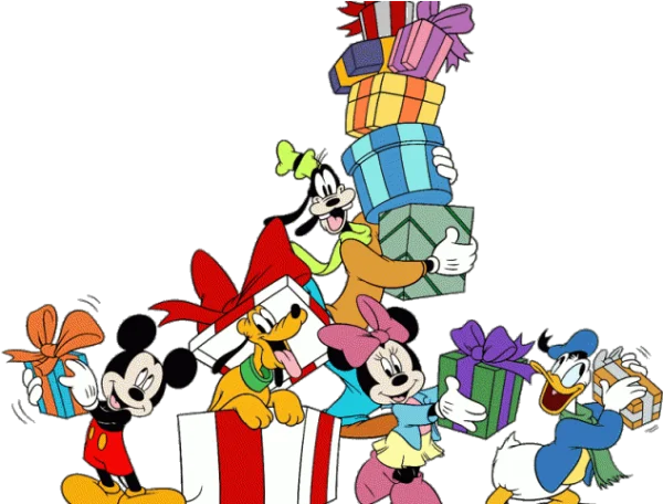 Disney Characters Christmas Gifts PNG Transparent Background