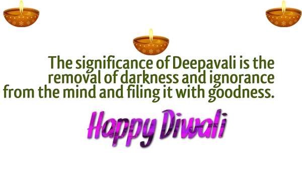 Happy Diwali Greeting with Traditional Diyas PNG