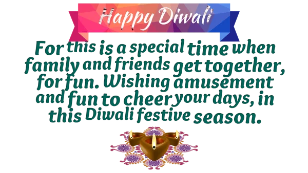 Happy Diwali Greeting with Diyas and Festive Message